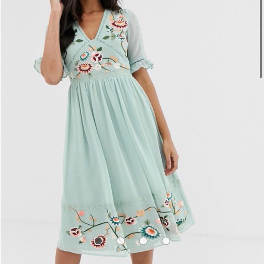 ASOS Embroidered Floral Midi Dress